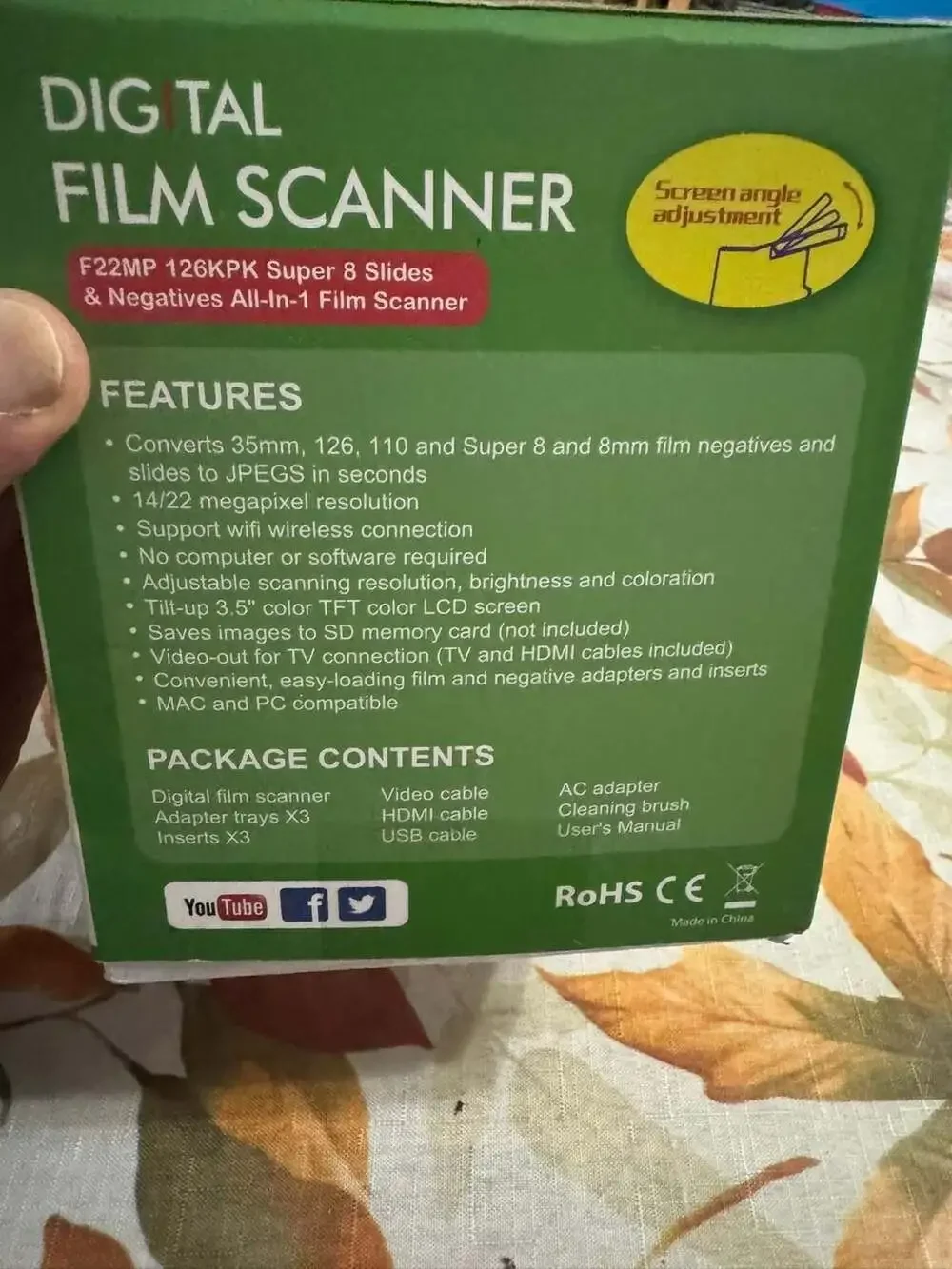 Digital Film Scanner F22MP 126KPK Super 8 Slides & Negatives